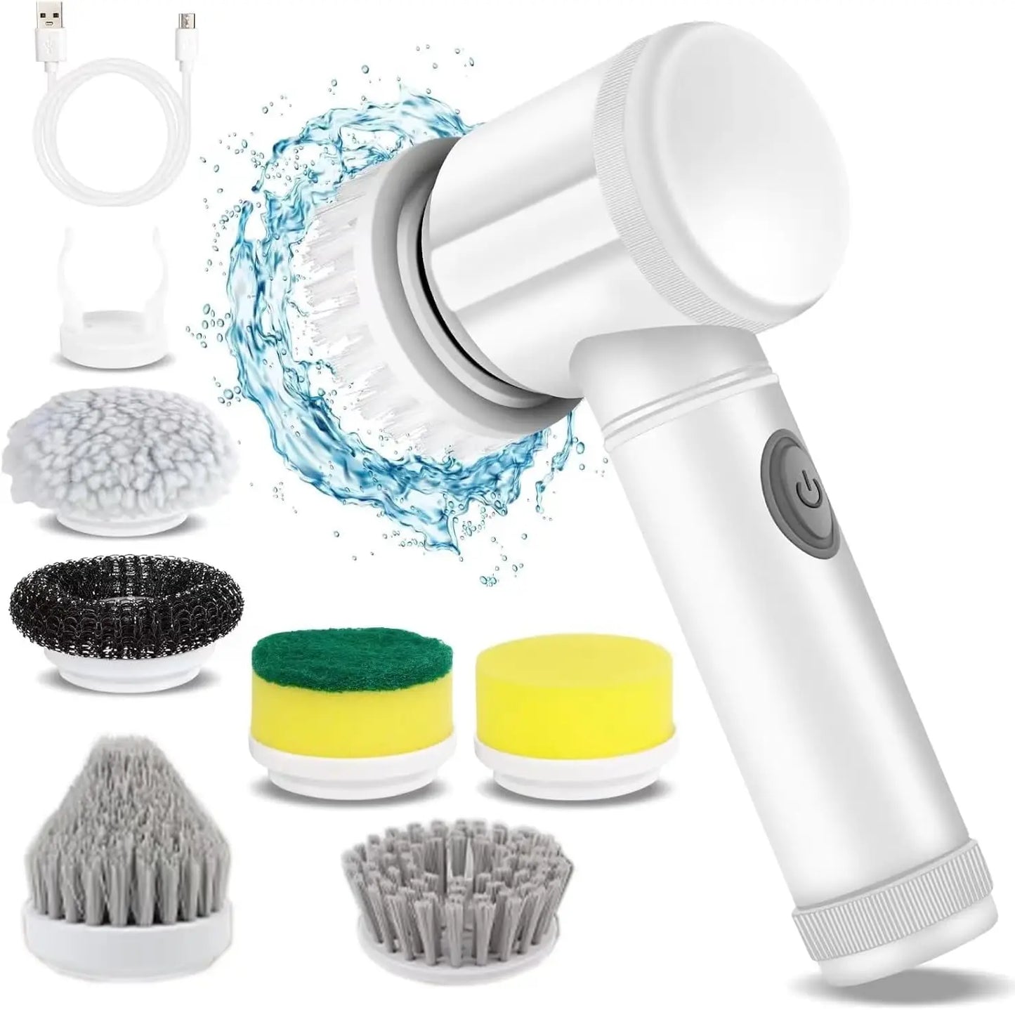 Electric Spin Scrubber UK | Power Bathroom & Kitchen Cleaning Brush with 5 Heads