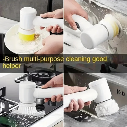 Electric Spin Scrubber UK | Power Bathroom & Kitchen Cleaning Brush with 5 Heads