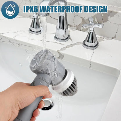 Electric Spin Scrubber UK | Power Bathroom & Kitchen Cleaning Brush with 5 Heads