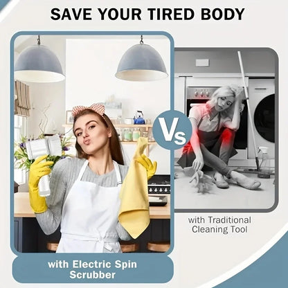 Electric Spin Scrubber UK | Power Bathroom & Kitchen Cleaning Brush with 5 Heads