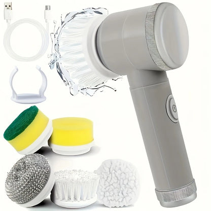 Electric Spin Scrubber UK | Power Bathroom & Kitchen Cleaning Brush with 5 Heads