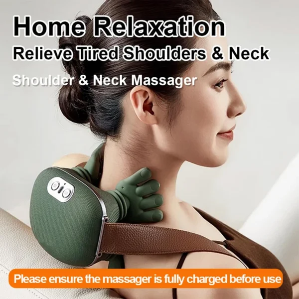 Neck and shoulder massager with heat function