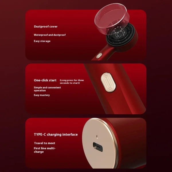 Red light therapy electric scalp massager