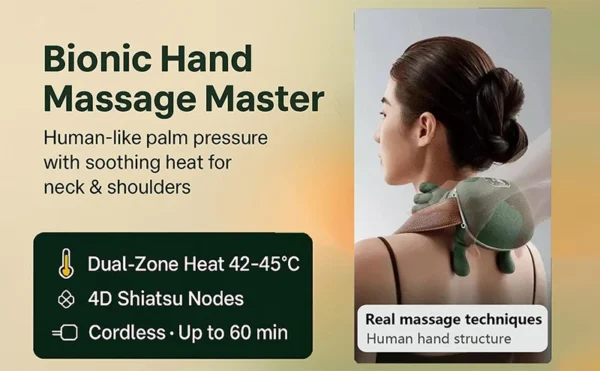 Neck and shoulder massager with heat function