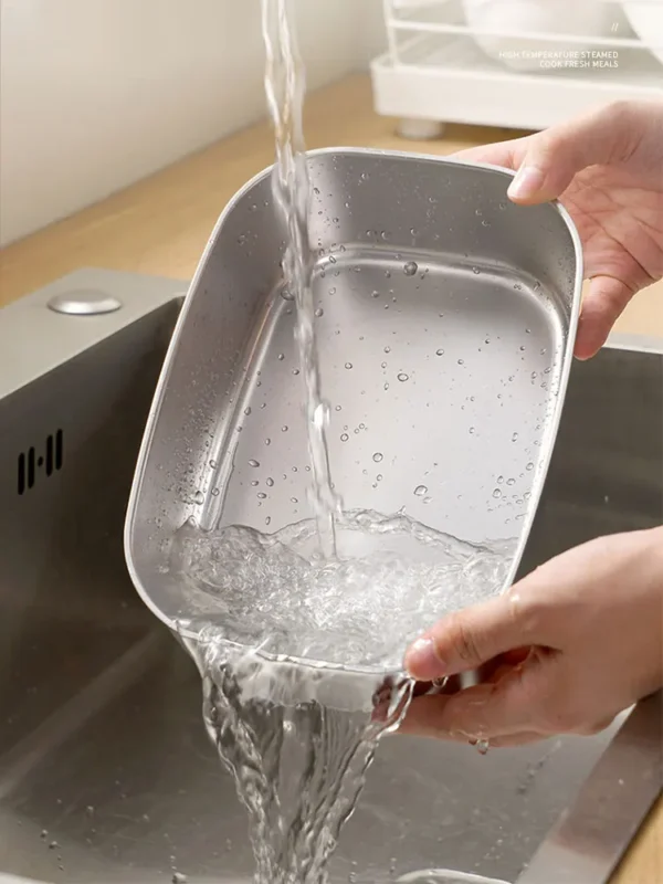 Electric lunch box with stainless steel tray