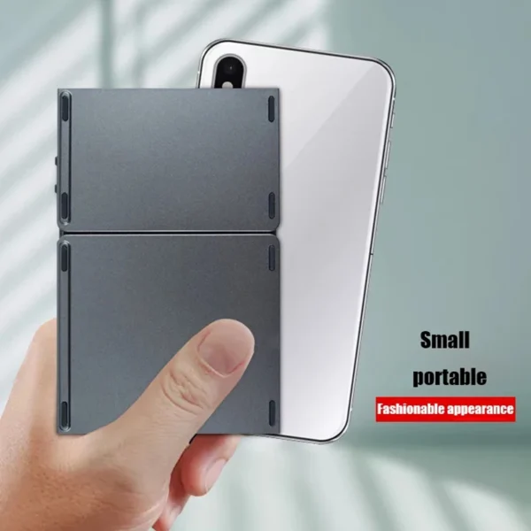 Tri-fold Bluetooth keyboard with touchpad folded compact