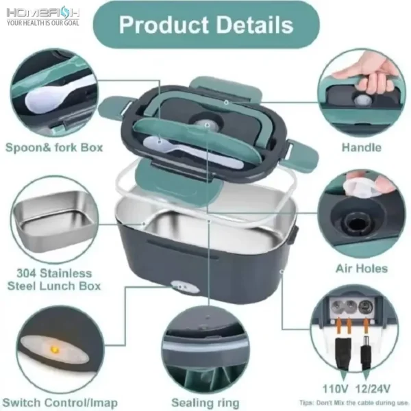 Electric lunch box UK 1.5L capacity - Product Details