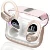 Wireless earbuds noise cancelling with 75-hour battery life Rose gold